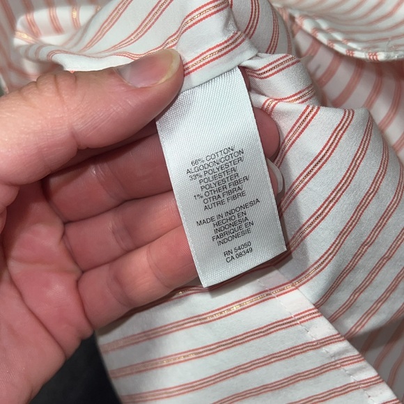 Jones New York Collection Size 16 Button Up Pinstriped Blouse - Picture 5 of 5